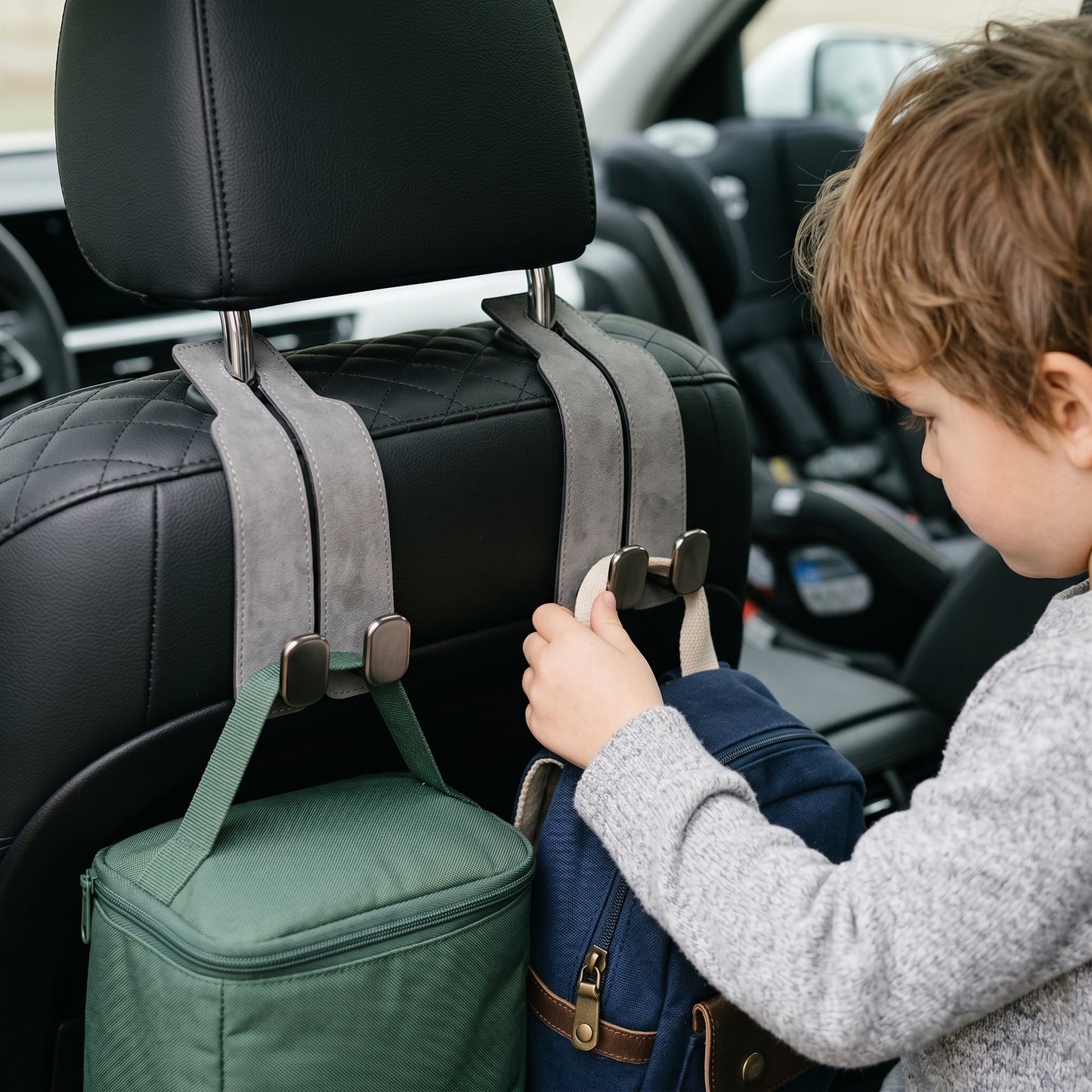 Leather Car Headrest Hooks
