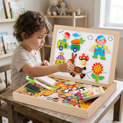 Montessori 2-in-1 Magnetic Drawing Board for Kids