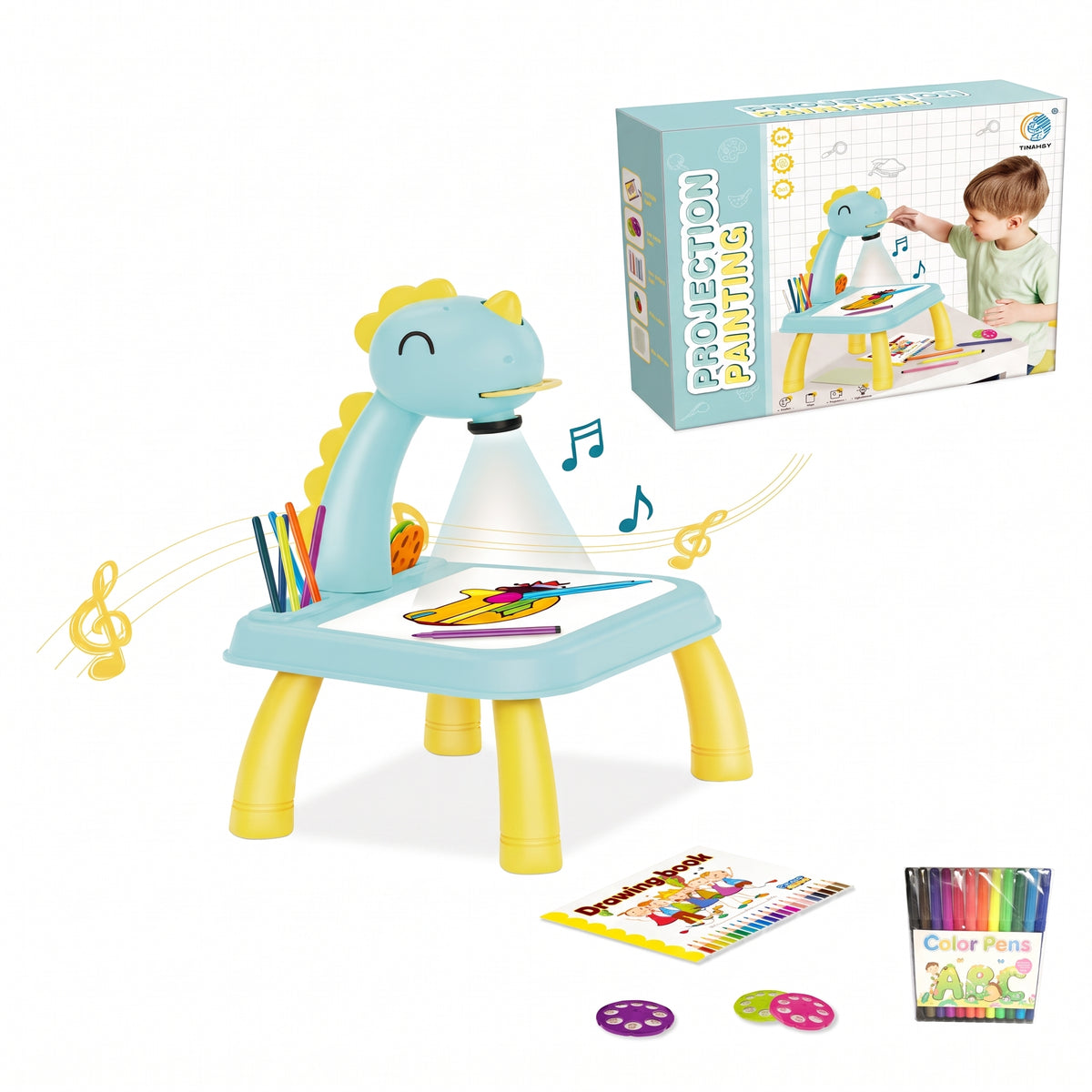 Kids Dinosaur Drawing Projector Table