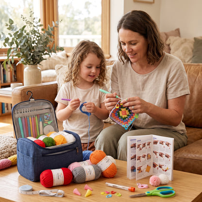 Beginner Crochet Bag with Yarn, Crochet Hooks & Accessories