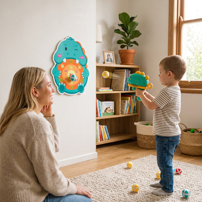 Dinosaur Sticky Ball Launcher & Target Shooting Game for Kids