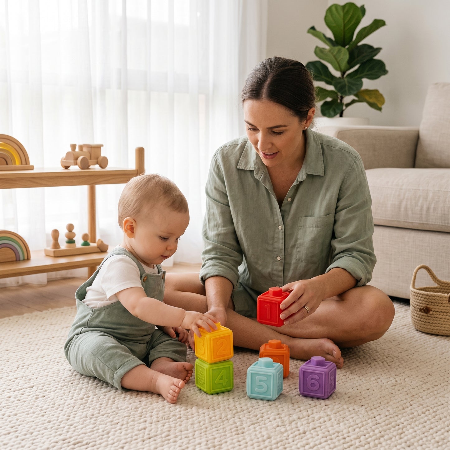 Silicone Baby Stacking Blocks
