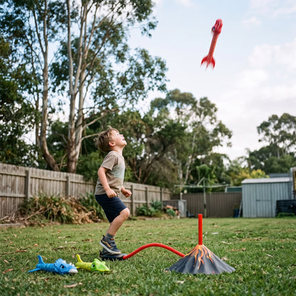 Dinosaur Rocket Launcher Toy for Kids – Outdoor Stomp Rocket Set