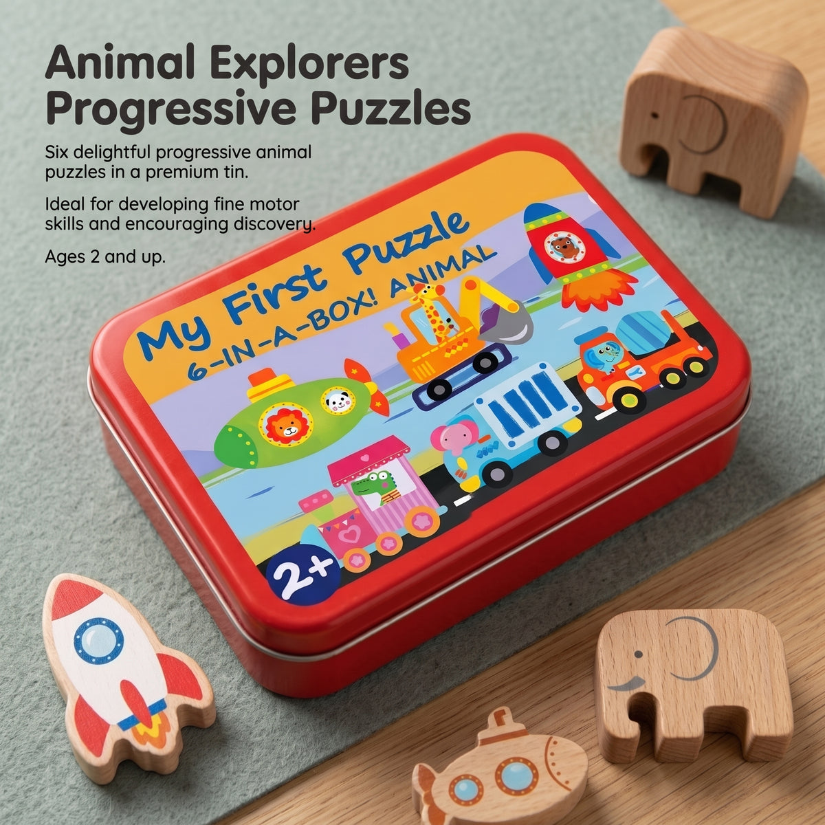 Kids 6 in 1 Wooden Puzzle Box