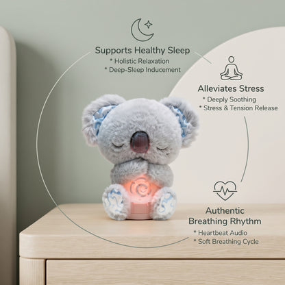Interactive Breathing Plush Toy with Light, Sound & Moving Ears