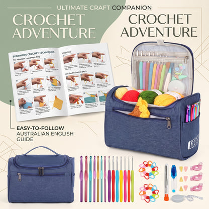Beginner Crochet Bag with Yarn, Crochet Hooks & Accessories