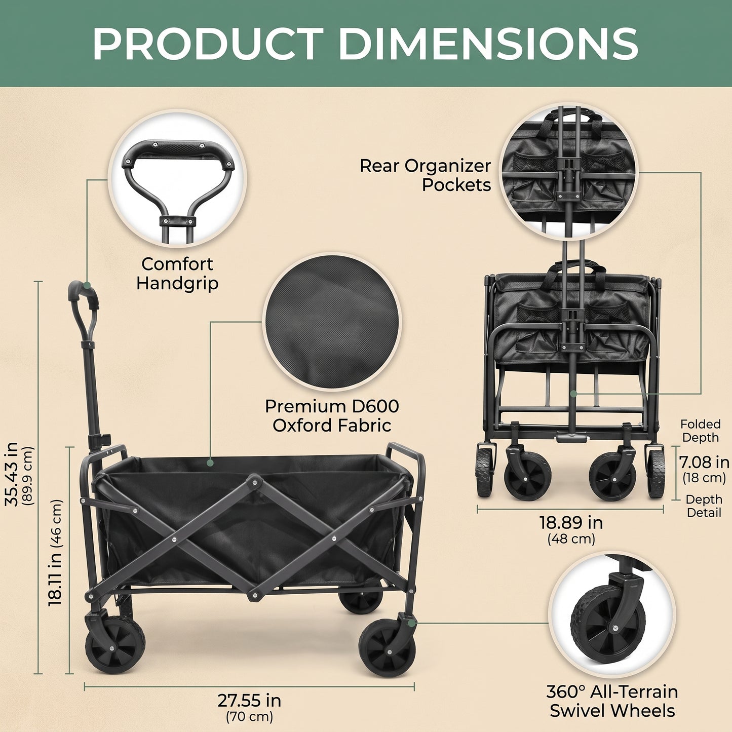Foldable Outdoor Utility Wagon Cart