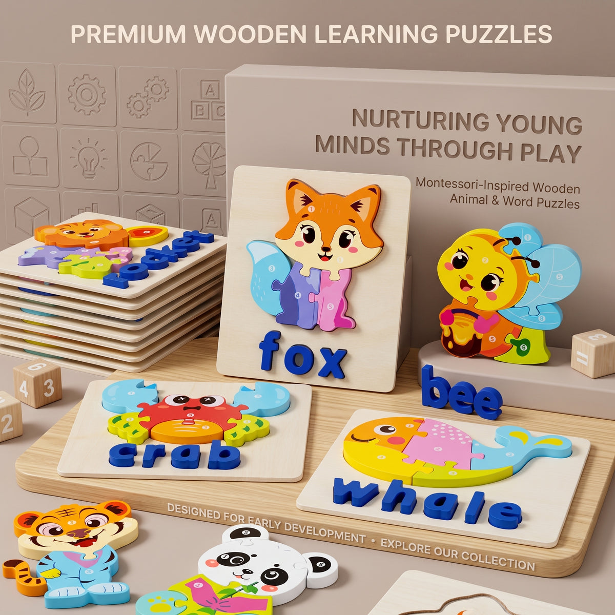 3D Animal Alphabet Puzzle for Kids