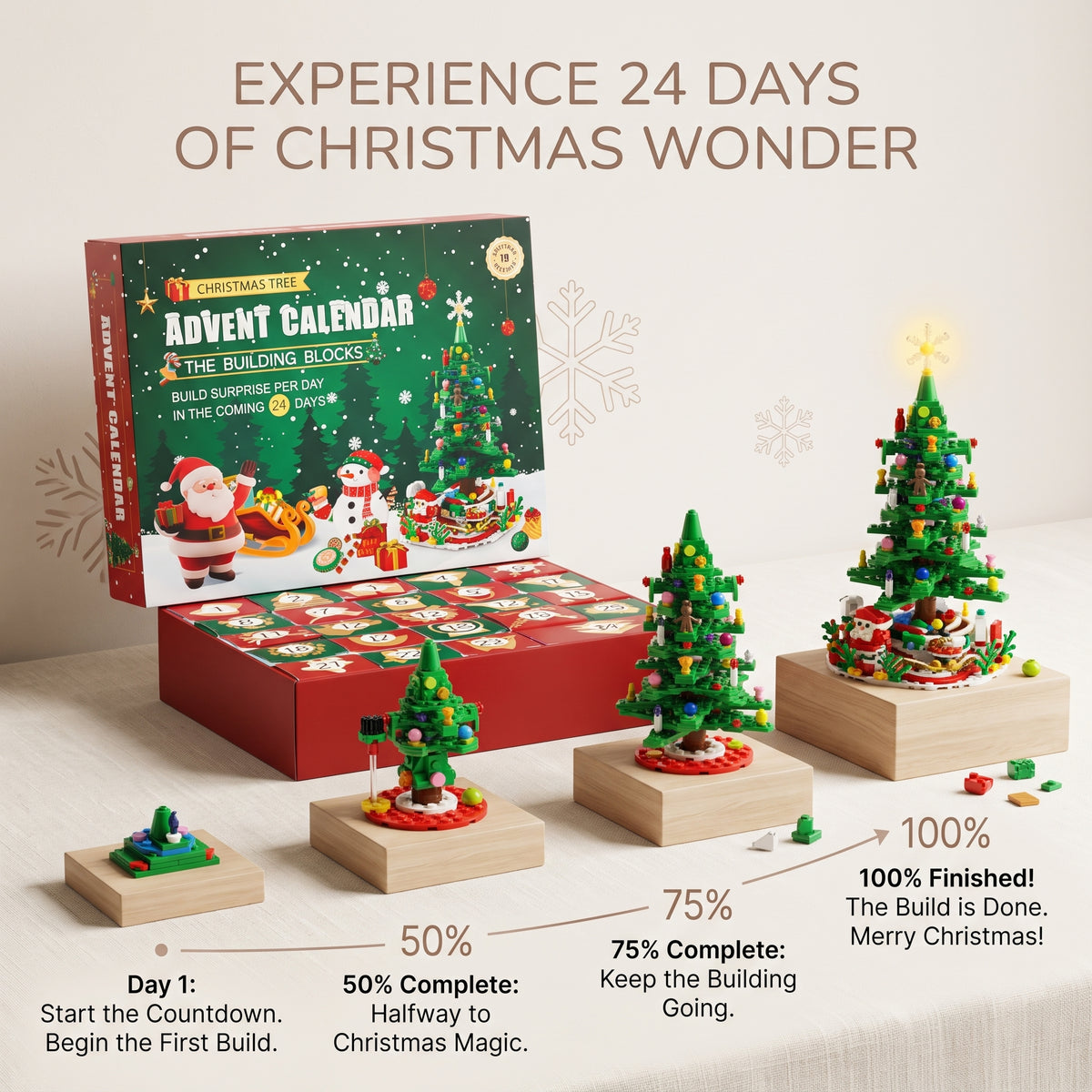 Christmas Tree Building Blocks Advent Calendar for Kids