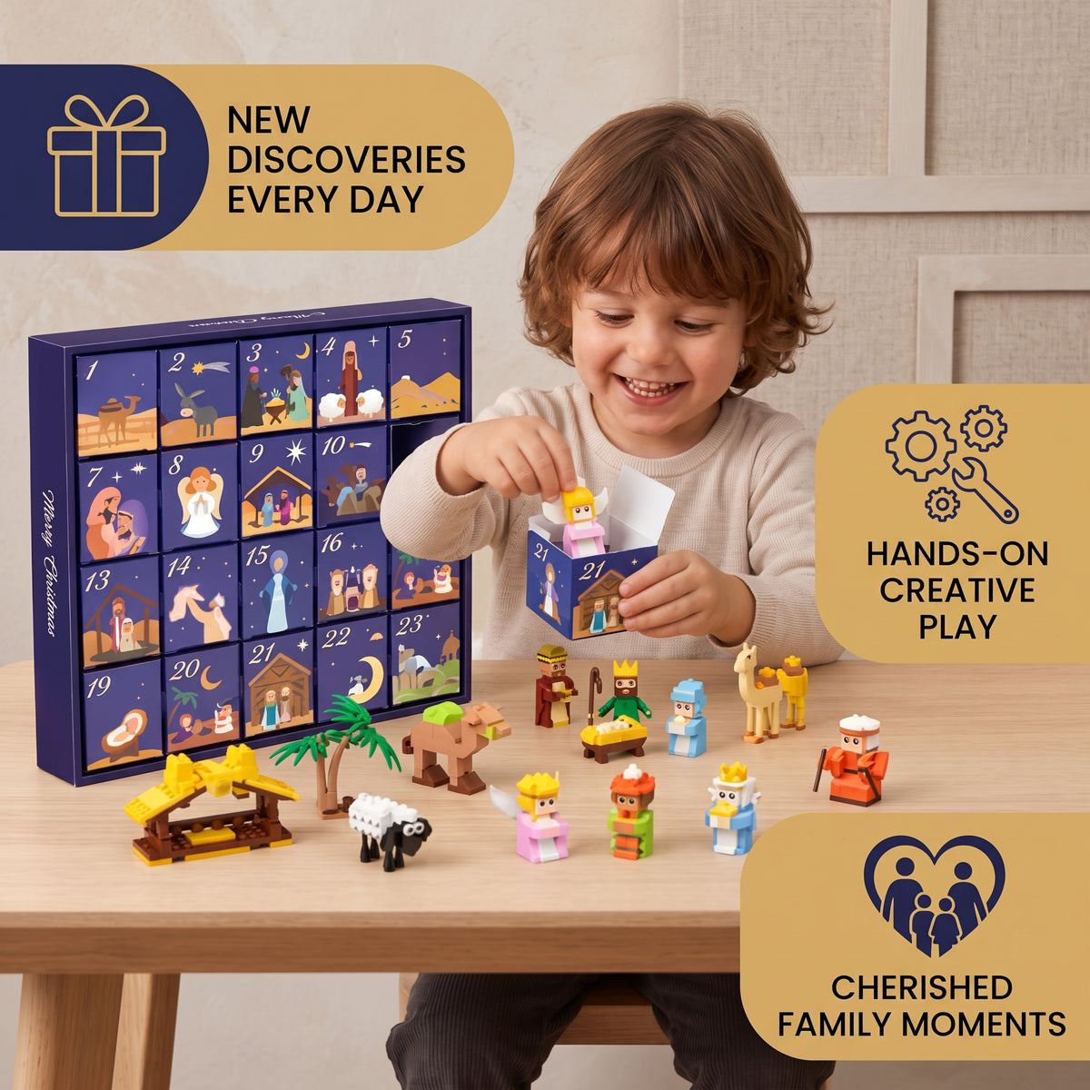 Christmas Nativity Building Blocks Advent Calendar for Kids