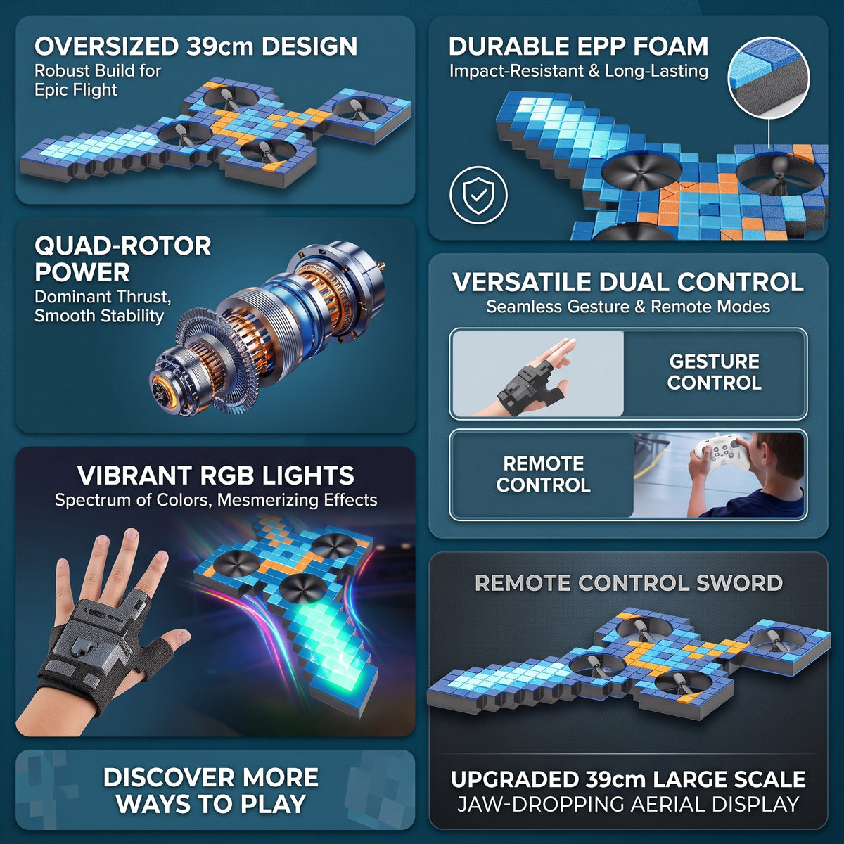 Flying Sword Drone – Remote Control LED UAV Toy