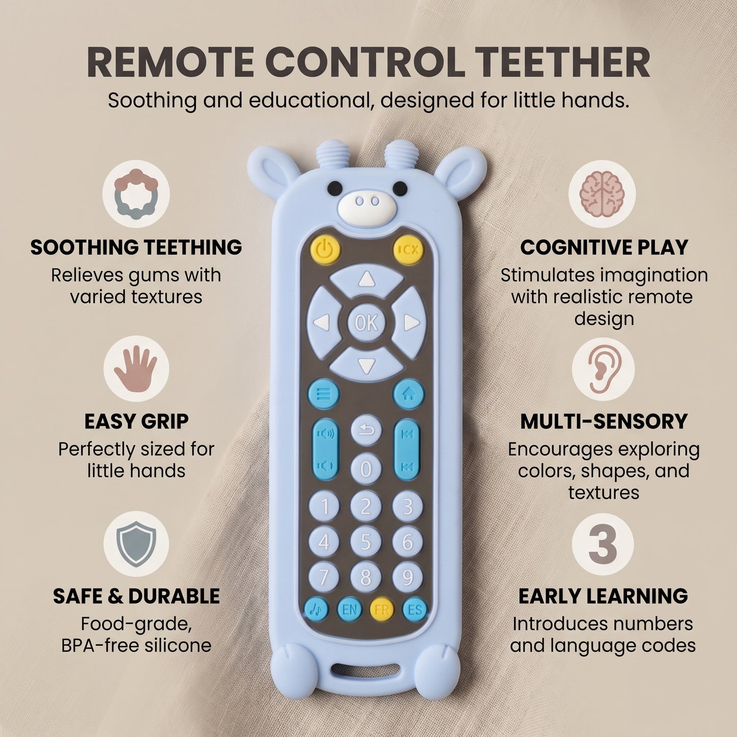 Baby Silicone Remote Control Toy