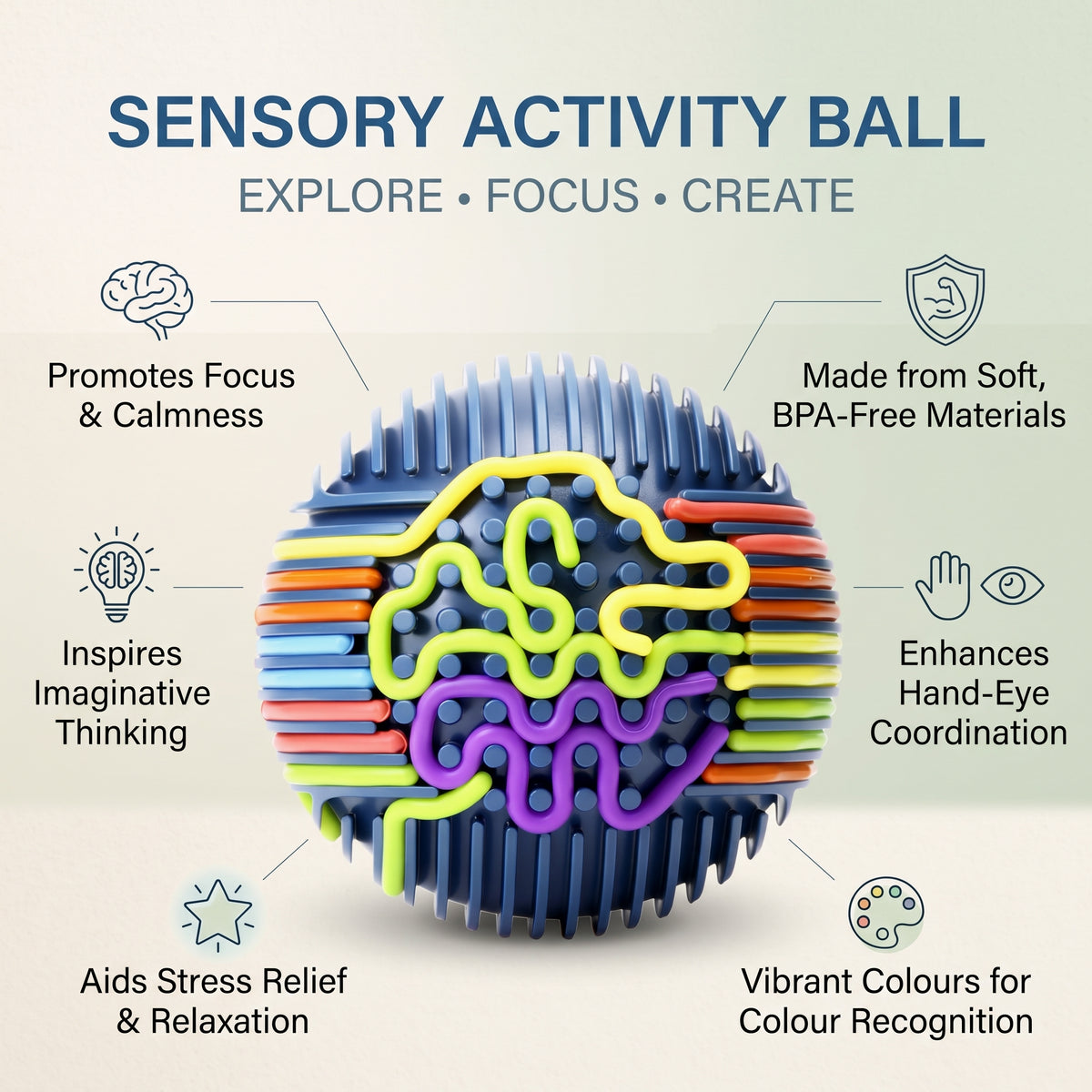 3D Sensory Activity Ball with 24 Colourful Strings