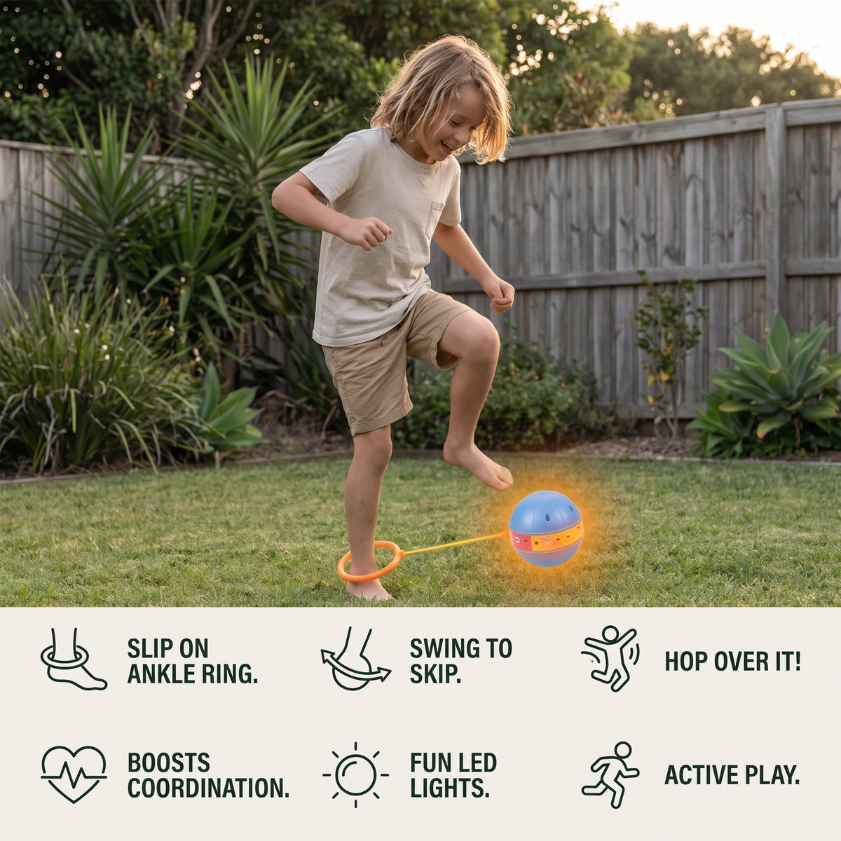 LED Ankle Skip Ball – Light-Up Jumping & Active Play Toy for Kids