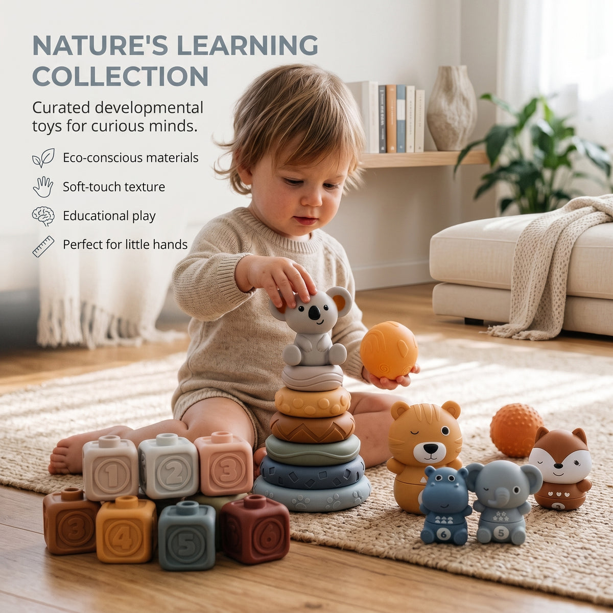 Koala Montessori Stacking & Teething Set