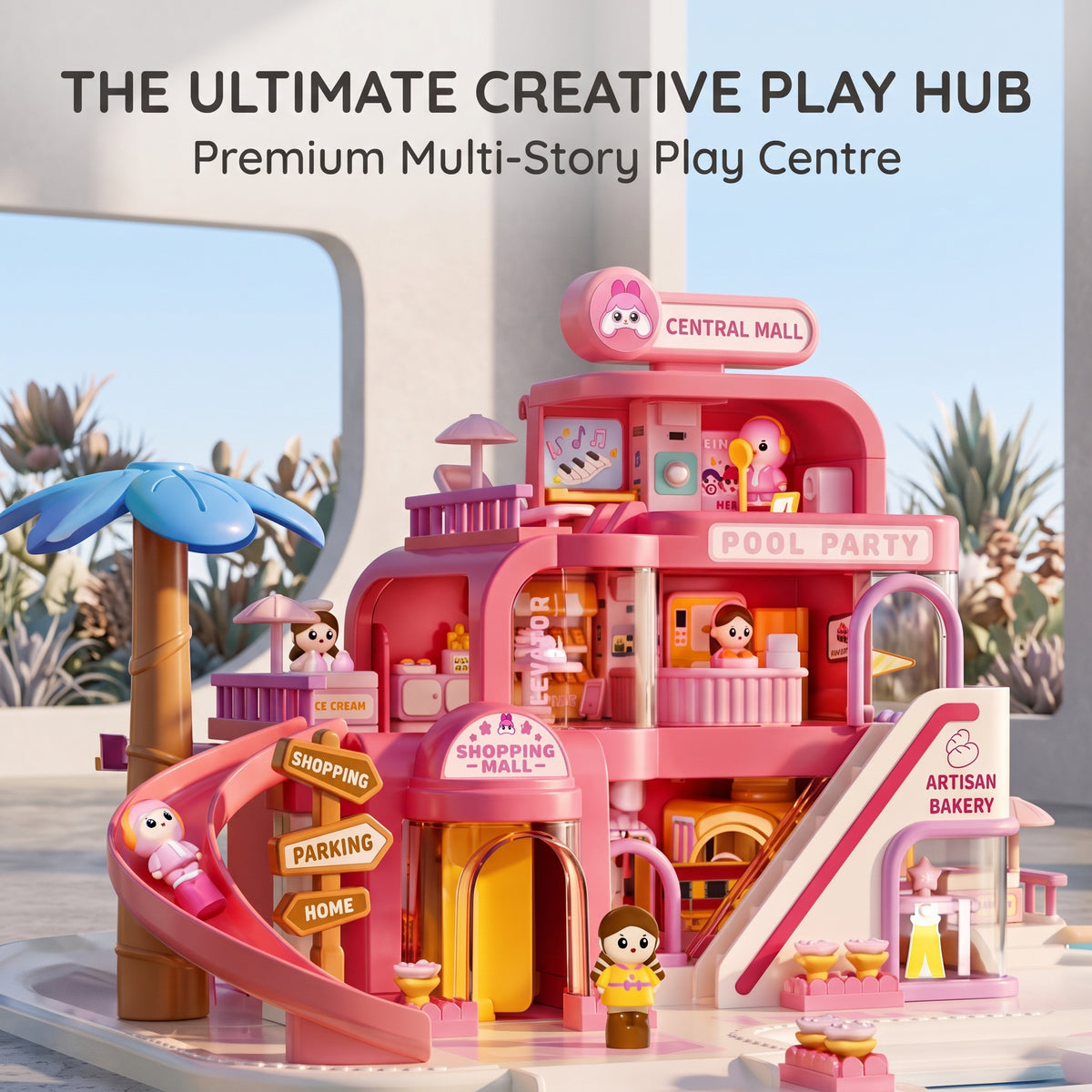 Mega Magnetic City Centre Mall Play Set for Kids