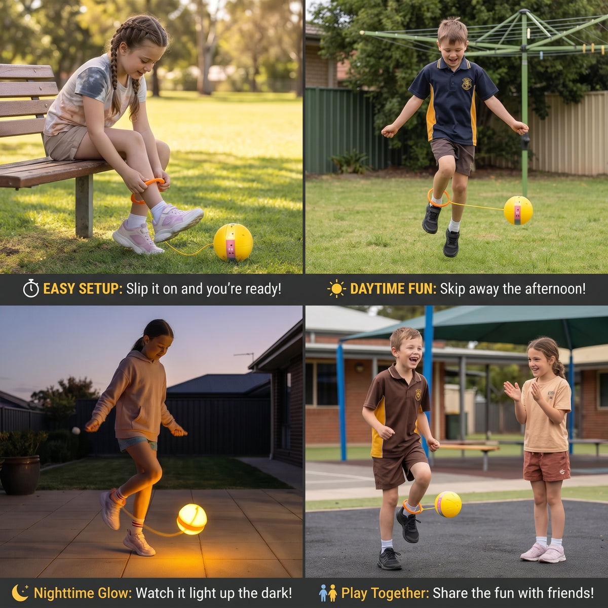 LED Ankle Skip Ball – Light-Up Jumping & Active Play Toy for Kids