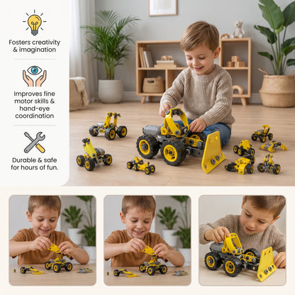 10-in-1 Electric Construction Vehicle Building Kit for Kids