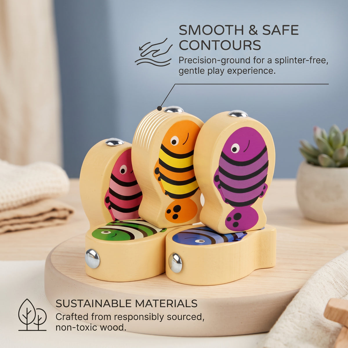 3 in 1 Wooden Magnetic Fishing & Carrot Game