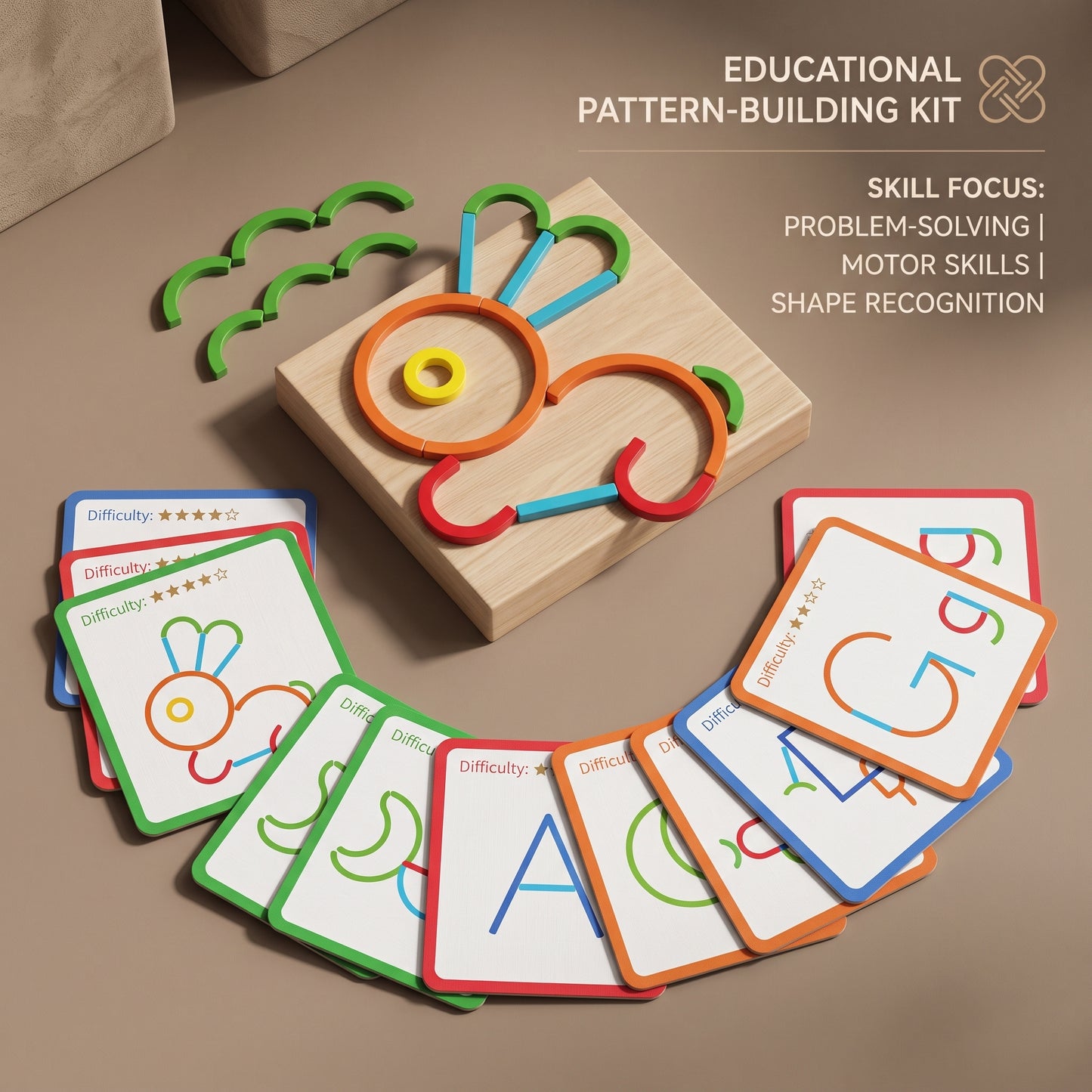 Montessori Sticks and Rings Creative Learning Set