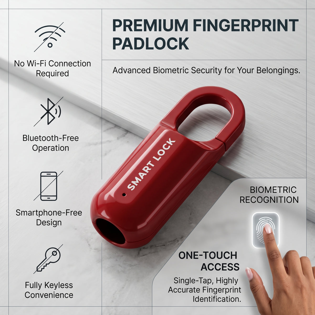 Keyless Fingerprint Smart Padlock