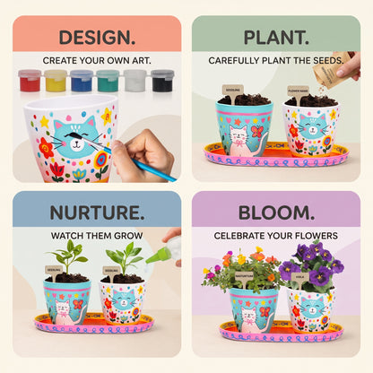 Paint, Plant & Grow Gardening Kit for Kids (Everything included)