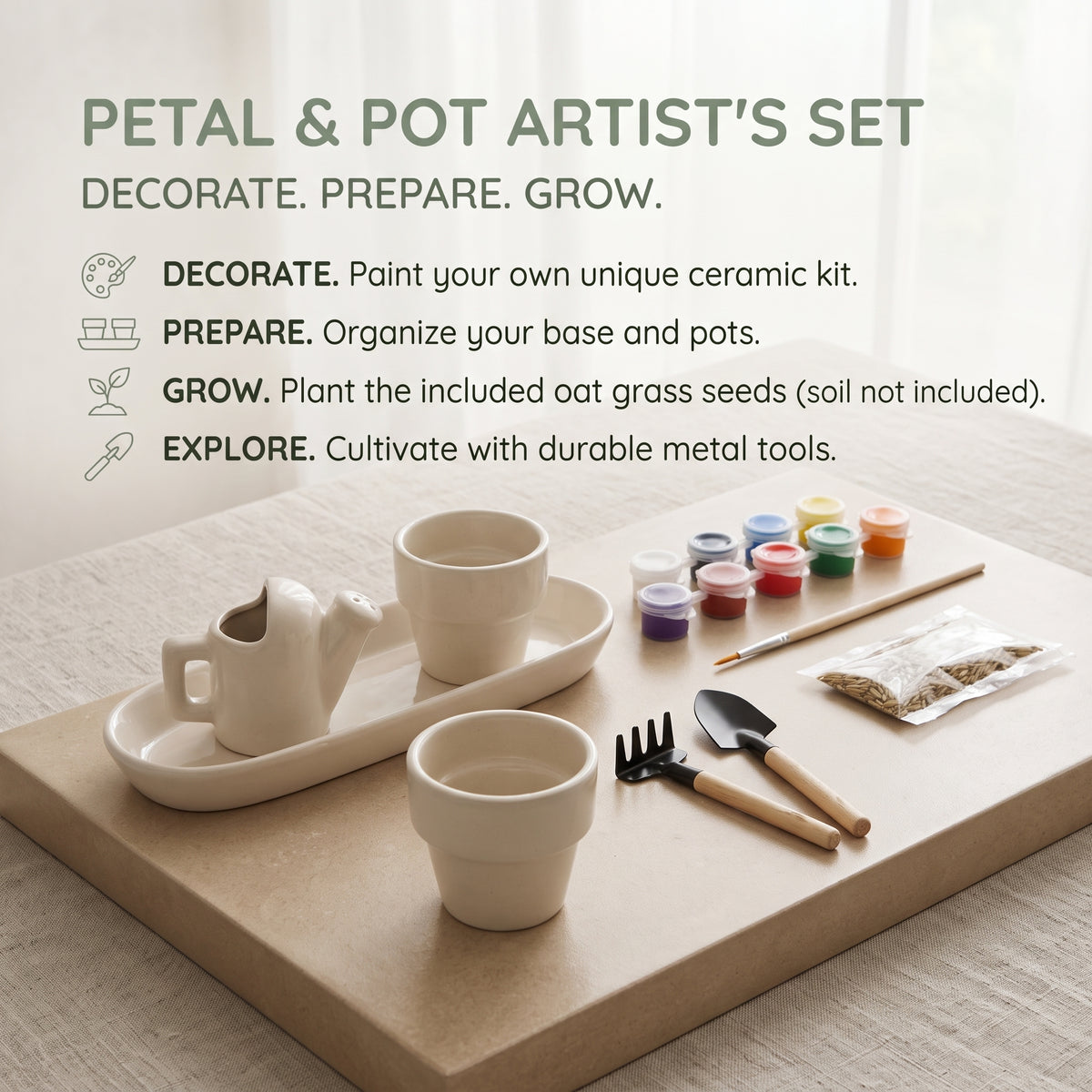 DIY Indoor Garden Painting & Growing Kit for Kids