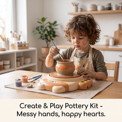 Kids Air Dry Clay Pottery Wheel Kit
