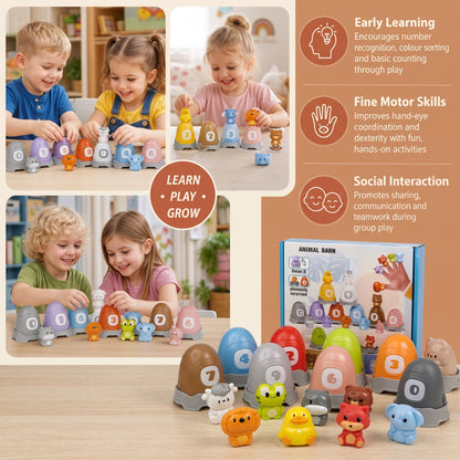 Montessori Animal Finger Puppet & Colour Sorting Set