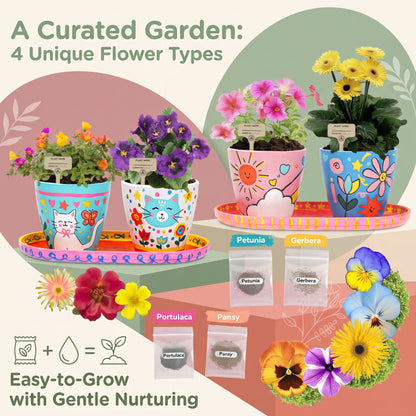 Paint, Plant & Grow Gardening Kit for Kids (Everything included)