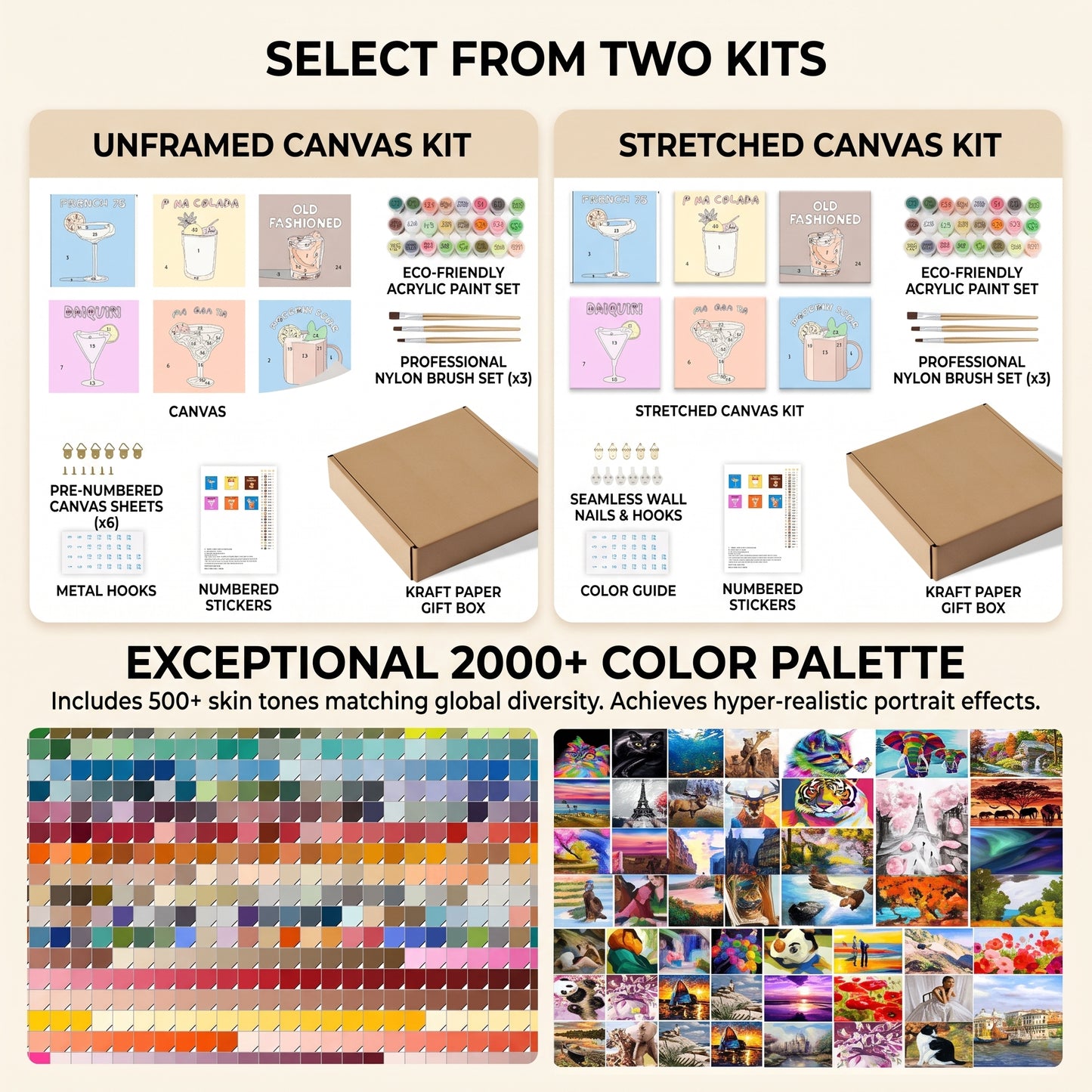 DIY Paint By Numbers Kit(6 Canvas)
