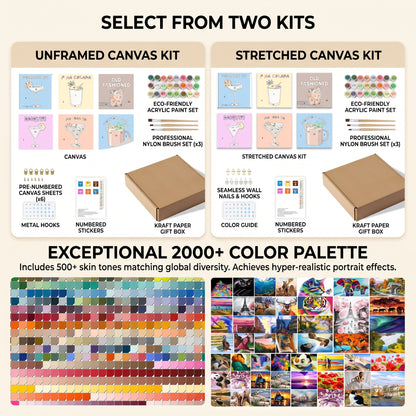 DIY Paint By Numbers Kit(6 Canvas)