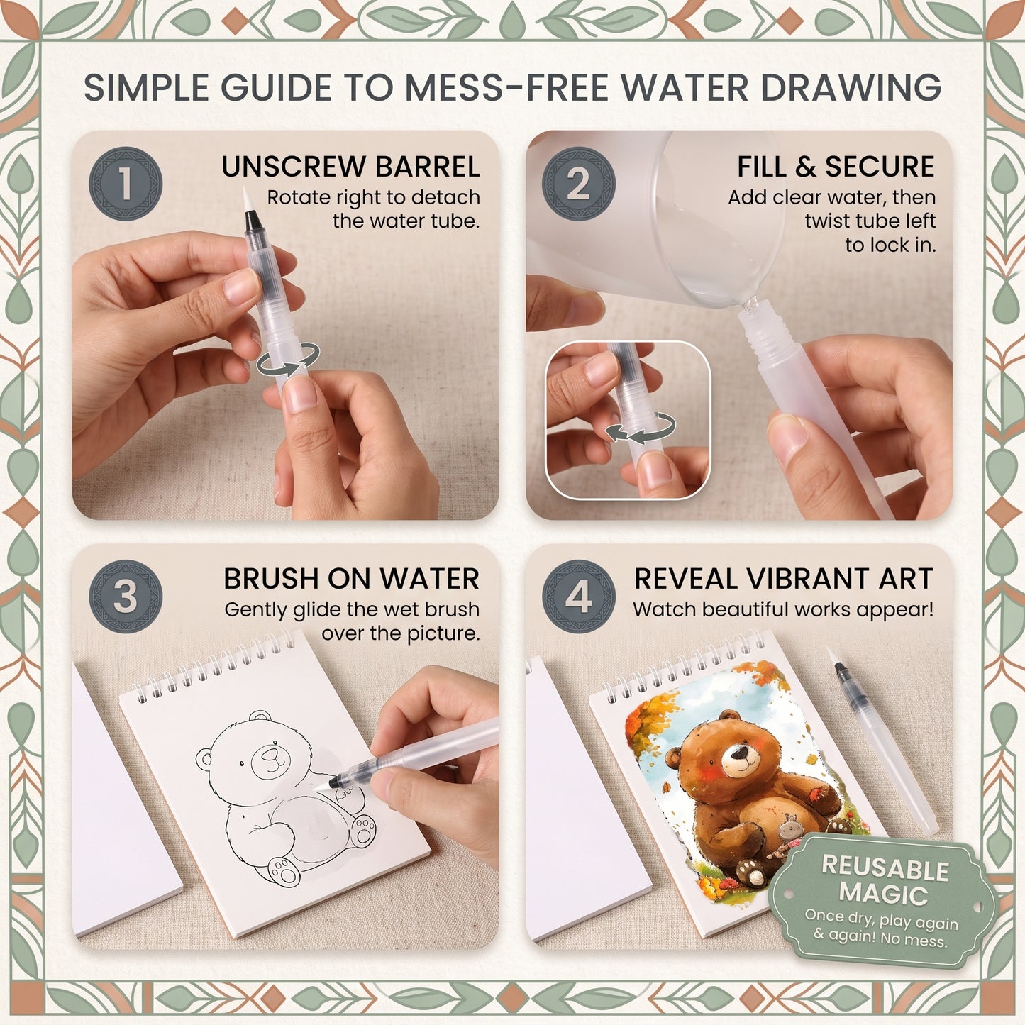 Kids Portable Watercolour Painting Book