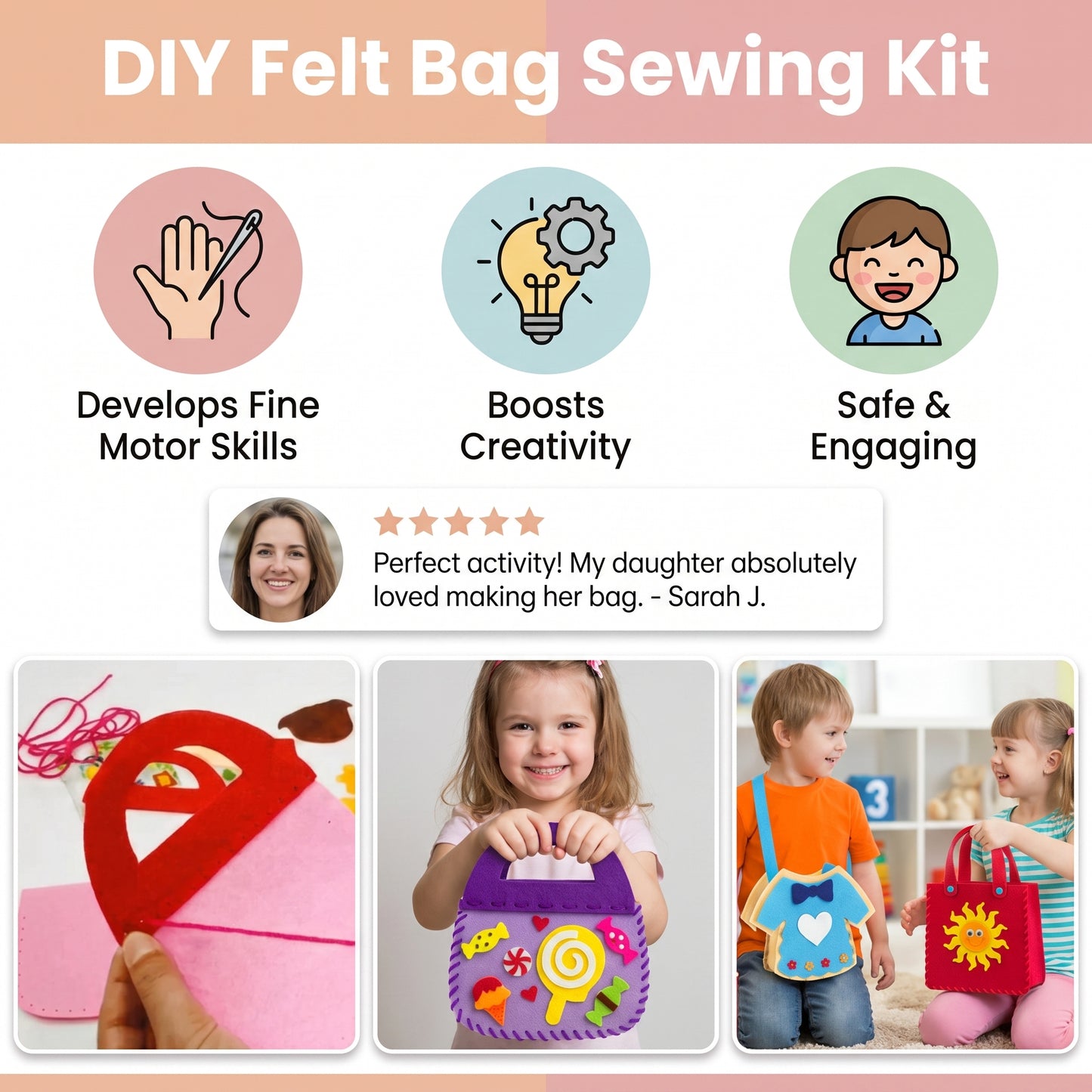 DIY Felt Bag Sewing Kit for Kids
