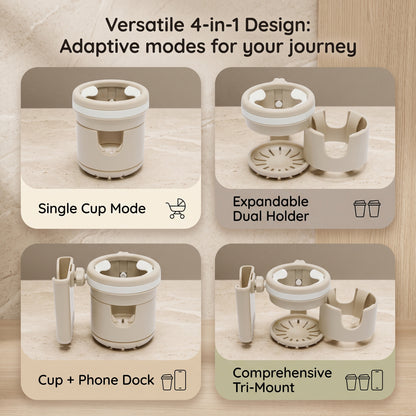 Universal Pram Cup Holder with Phone Holder