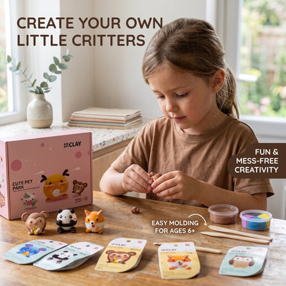 DIY Cute Animal Air Dry Clay Kit for Kids