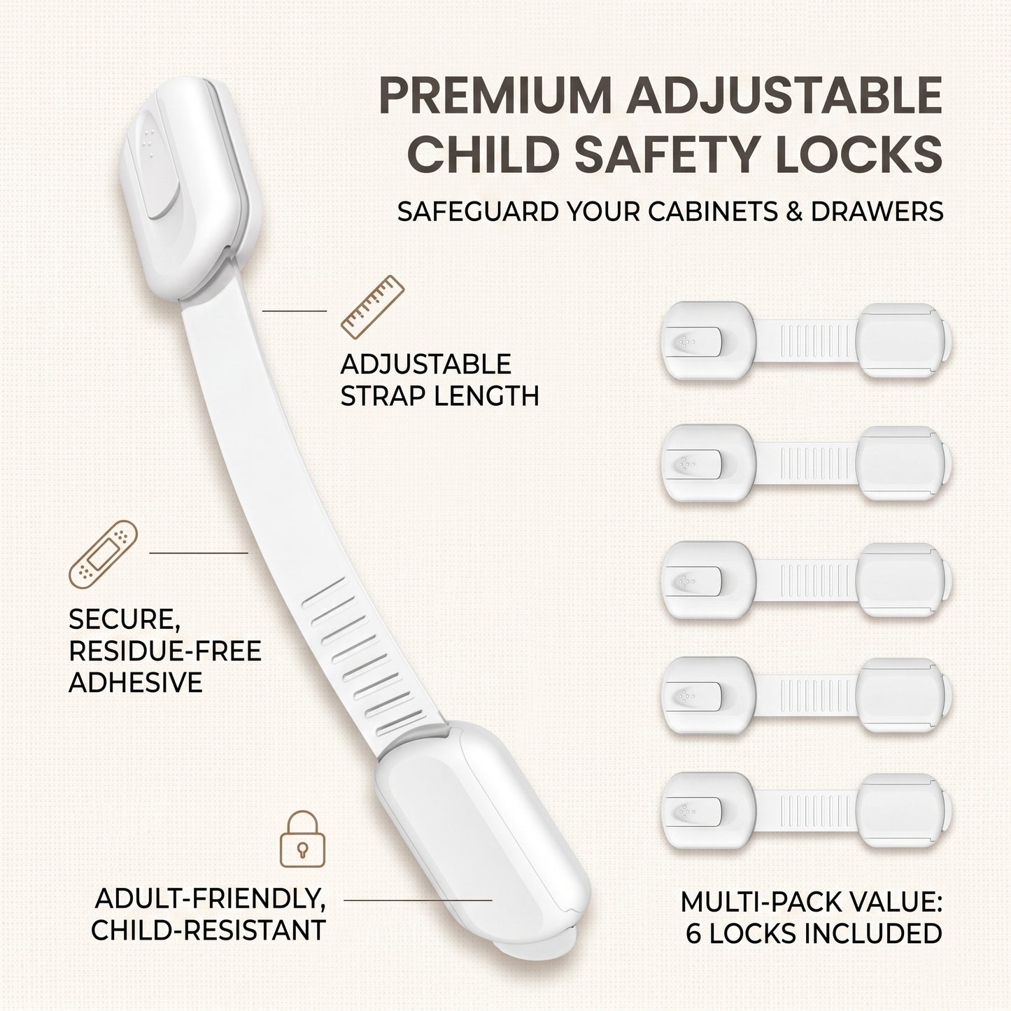 Adjustable Baby Safety Cabinet Locks