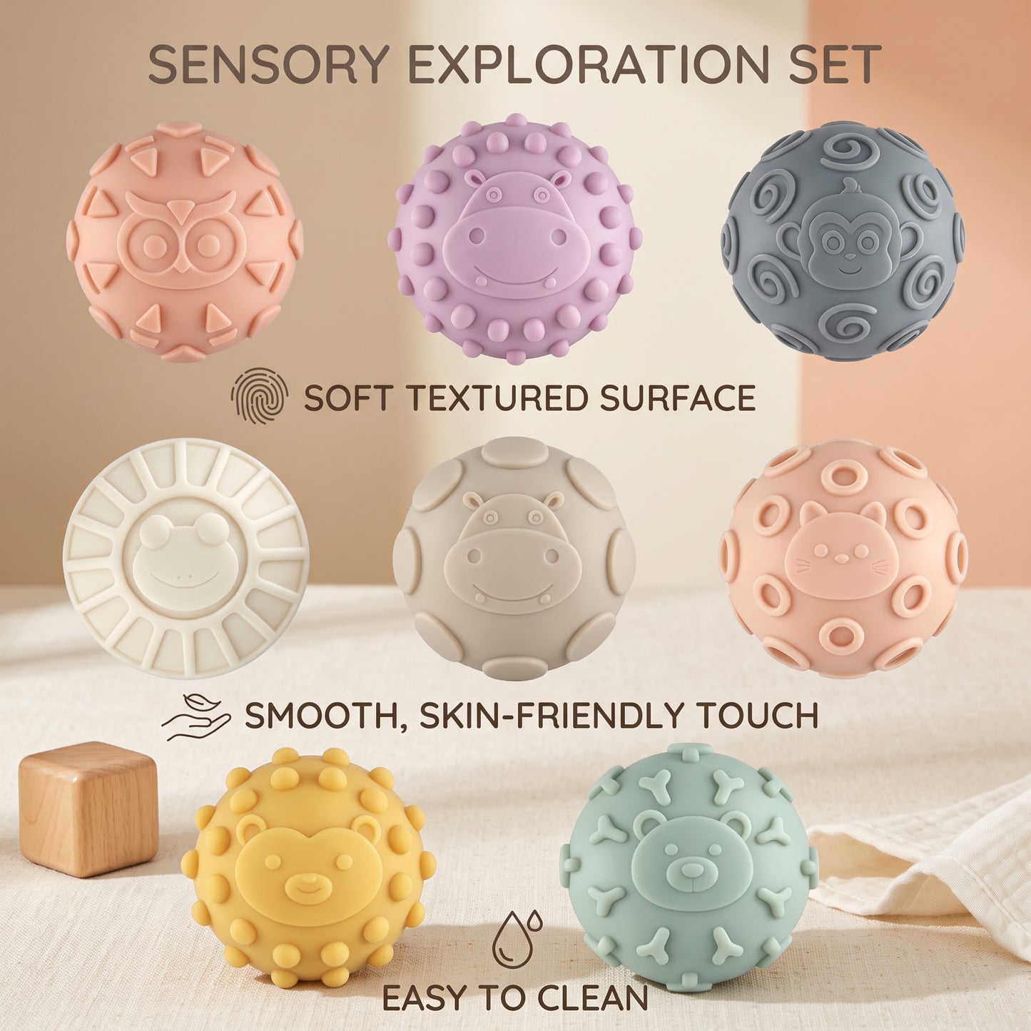 Silicone Baby Stacking Blocks