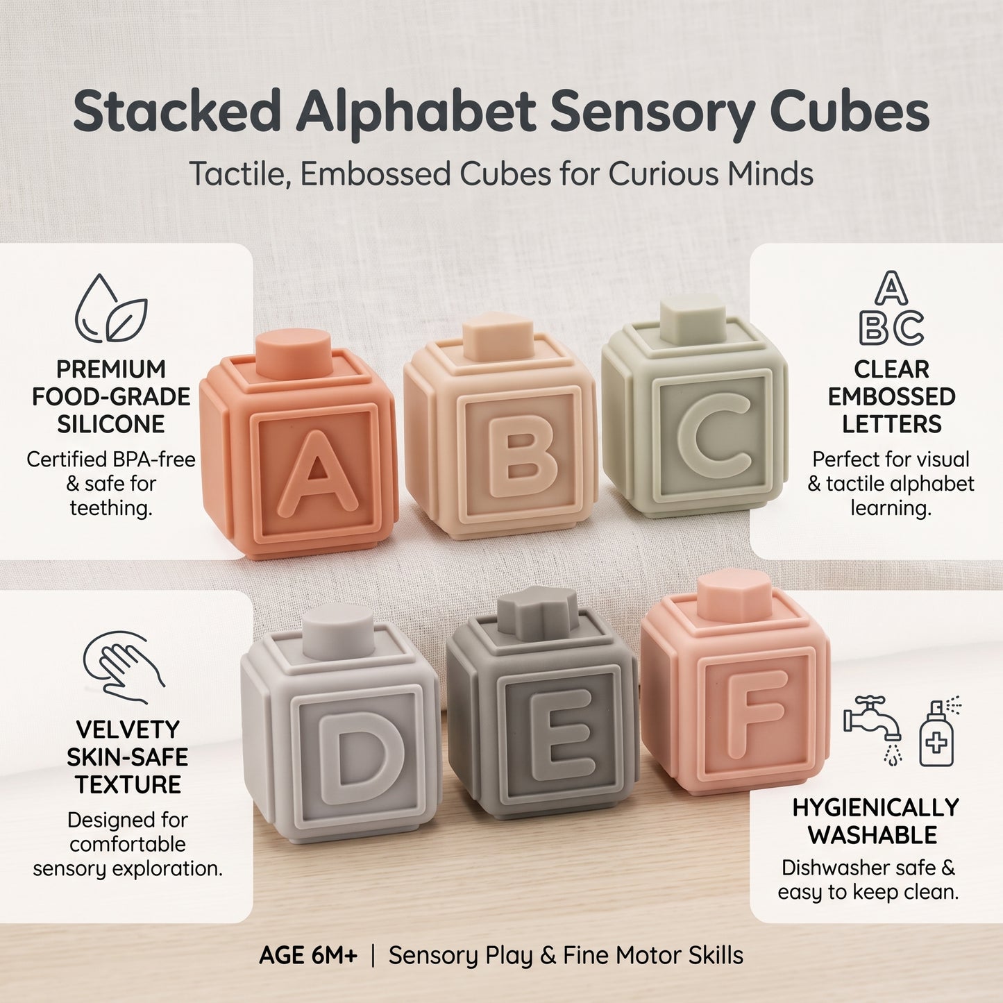Silicone Baby Stacking Blocks