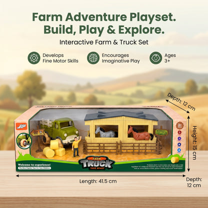 DIY Farm Truck & Horse Stable Playset for Kids