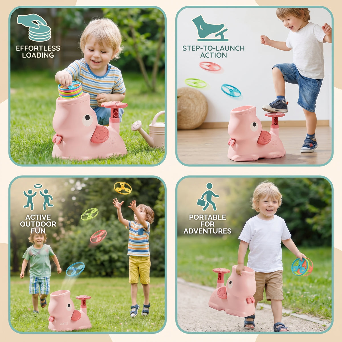 SkySpinner – Elephant Flying Disc Launcher Toy for Kids