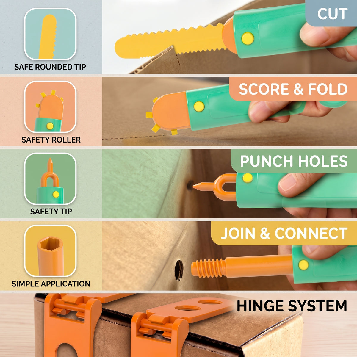 100-Piece Cardboard Construction Tool Set for Kids