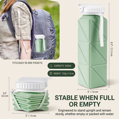 Foldable Silicone Water Bottle – Portable & Reusable Travel Drink Bottle