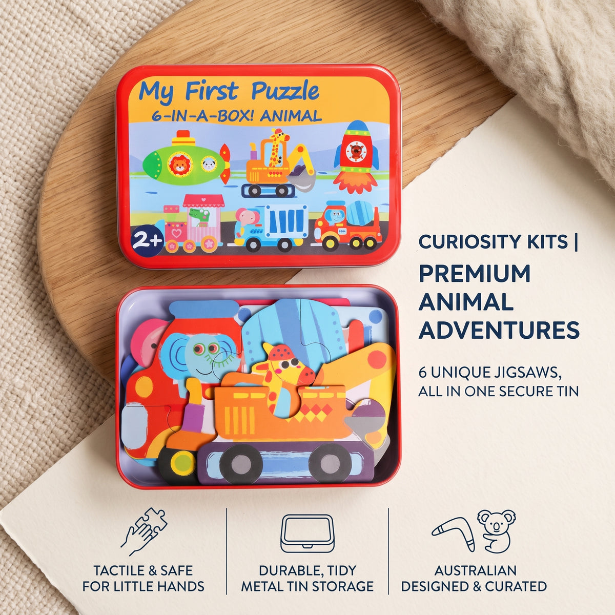 Kids 6 in 1 Wooden Puzzle Box