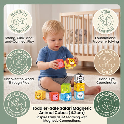 Safari Animal Magnetic Building Cubes