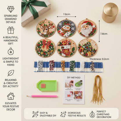 DIY Christmas Diamond Painting Ornament Kit for Kids