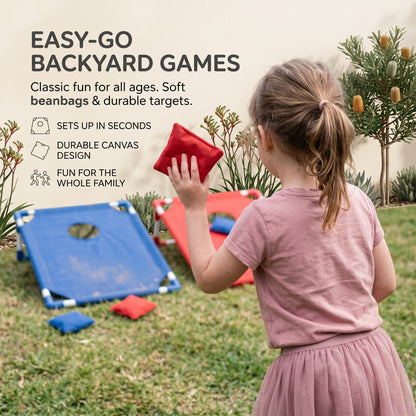 2-in-1 Cornhole & Bean Bag Toss Game for Kids