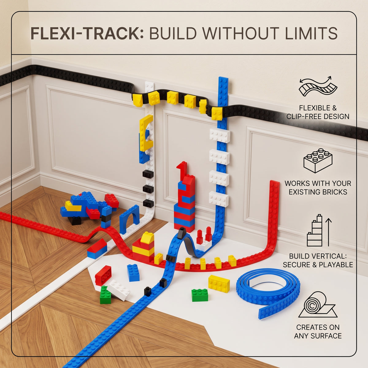 Flexible Silicone Building Block Tape for Kids