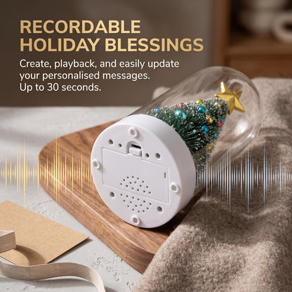 Recordable Christmas Message Glas Bottle with Mini Tree