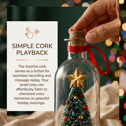 Recordable Christmas Message Glas Bottle with Mini Tree